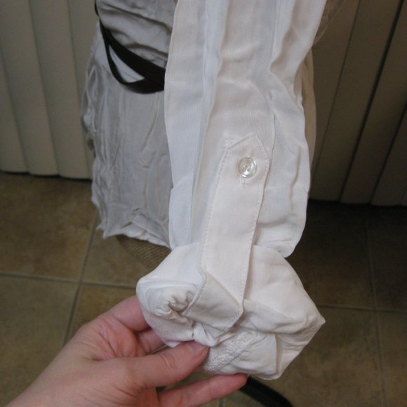NWT Wet Seal white belted button up shirt top XS extra small - Picture 4 of 6
